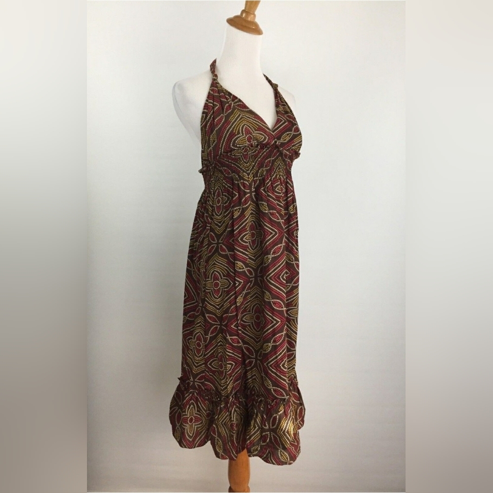 BCBG Maxazaria Brown Multi Color Print Dress